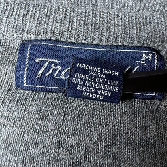 Vintage Troy Hill Sweater Vest Men Medium Gray Knit Orlon Made in USA 80s Preppy - Picture 9 of 9